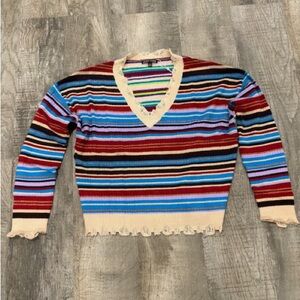 Striped V-Neck Sweater